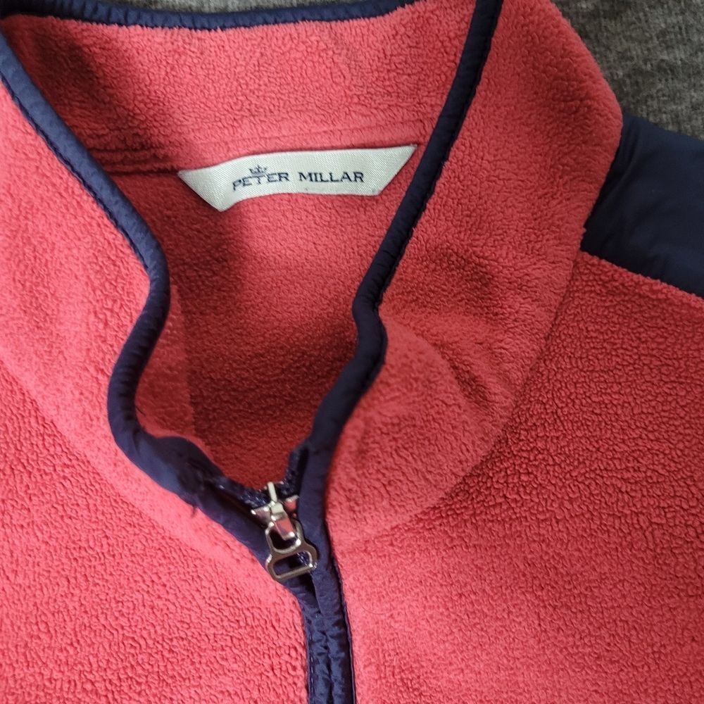 Peter Millar Men's Golf Vest  Size 2Xl Corral Sweat And Blue Fleece Full Zipper - Picture 3 of 12